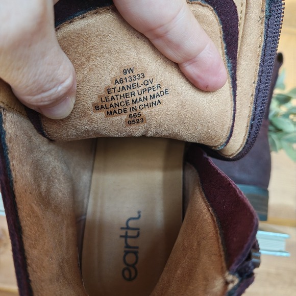 Earth Janel Burnished Suede Leather Lace-Up Combat Ankle Boot A613333 Wide Sz 9 - Picture 10 of 10